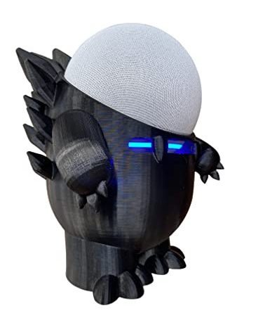 Splin Table Stand Holder Compatible with Amazon Alexa Smart Speaker Echo Dot (4th and 5th gen.) and Apple HomePod Mini, Echosaurus Style (Black)