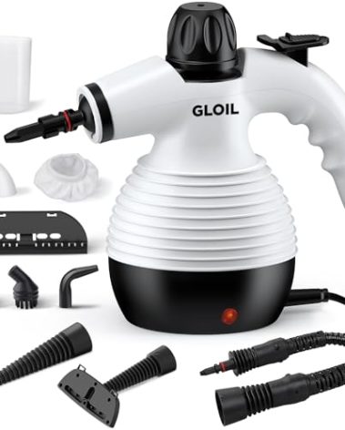 Handheld Steam Cleaner, Steamer for Cleaning, Multipurpose Portable Steam Cleaners for Home Use with Safety Lock and 10 Accessory Kit to Remove Grime, Grease, and More, Save Time and Effort