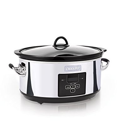 Crock-Pot 7 Quart Programmable Slow Cooker with Digital Timer, Food Warmer, Polished Platinum, Perfect for Everyday Meals and Entertaining