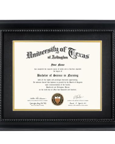 GMFrames 8.5x11 Diploma Degree Frame with Mat or Display 11x14 Certificates without Mat,Solid Wood,Black Finish with Intricate Black Rope Detail,UV Protection Acrylic