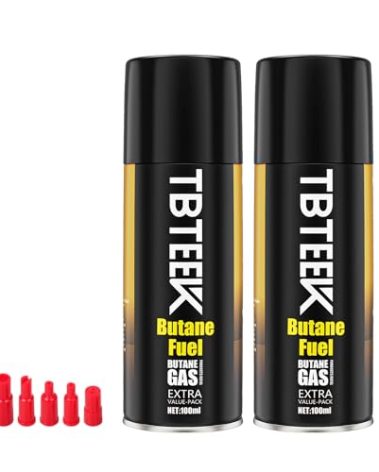 TBTeek Butane Refill, Ultra-Refined Lighter Fluid Refill, 100ml Butane Fuel Refill, Butane Canister for Torch Lighter, Butane Torch, Kitchen Blow Torch (2 Can)