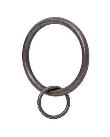 Ivilon Drapery Eyelet Curtain Rings - 1.7" Ring Loop for Hook Pins, Set of 14 - Oil Rubbed Bronze (ORB)