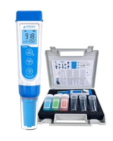 Apera Instruments, LLC-AI312 Apera Instruments Premium Series PH60F Flat pH Pocket Tester Kit for Surface pH Test e.g. Skin, Textiles, Paper, etc, ±0.01 pH Accuracy