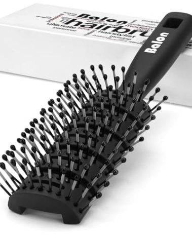 Balon Hair Brush for Women & Men, Speed Dry Vent Hair Brushes, Pain-Free Detangling Brush for All Wet or Dry, Curly Hair Brush(Black)