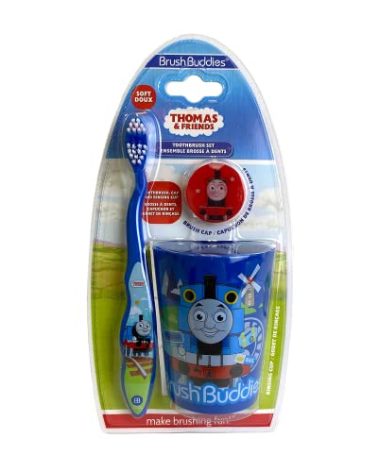 Thomas The Train Travel Kit with Thomas and Friends Toothbrush, Rinsing Cup, and Cap