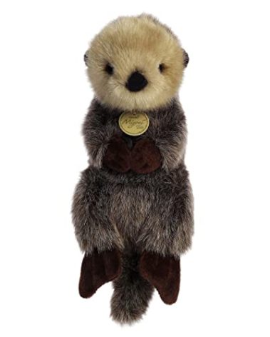 Aurora® Adorable Miyoni® Tots Baby Sea Otter Stuffed Animal - Lifelike Details Make a Cherished Companion - Perfect for Decorating Bedrooms or Classrooms - Brown 11 Inches