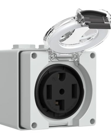 Muelnmey 30Amp Power Outlet Box,125/250Volt NEMA 14-30R Receptacle Outdoor dustproof and Weatherproof for Electric Vehicles, RV,Electric Dryers,No Grounding,etc.ETL Listed.