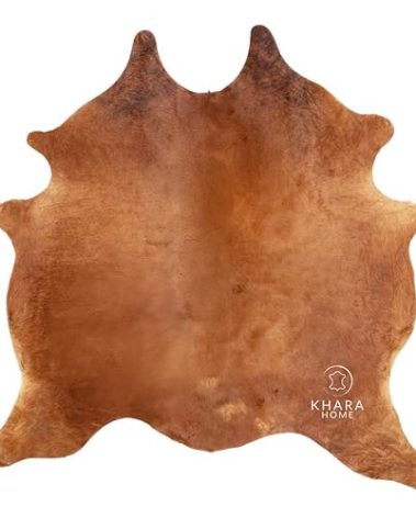 Khara Home Premium 100% Genuine Cowhide Rug Hand-Picked Leather Area Rug, Cozy, Unique, and Durable – from Argentina (Brown, 4x5)