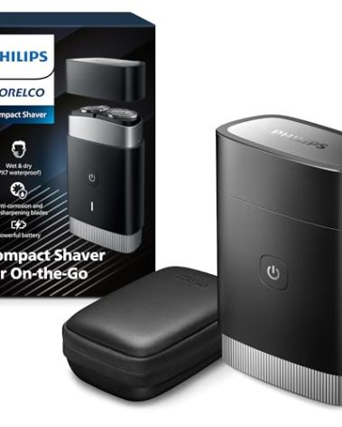 Philips Norelco Portable Shaver, On-The-Go Wet and Dry Electric Shaver, ComfortCut Blade System, 3D Floating Heads, Compact Design, Powerful Battery, Model PQ888/81