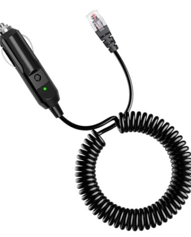 MONDGE Radar Detector Power Cord 12V Cigarette Lighter Adapter - Coiled Charging Cable & RJ11 Connector for Escort/Passport/Valentine One/Uniden R3/R7/R8/Beltronics