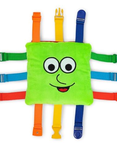 Buckle Toys - Buster Square - Learning Activity Toy - Develop Fine Motor Skills and Problem Solving - Toddler Travel Essential - Educational Classroom Must Have