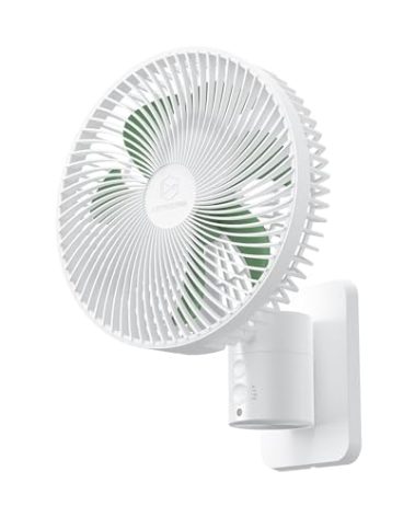 LEMOISTAR 8 Inch Small Wall Mounted Fan with Remote Control, 90° Oscillating, 4 Speeds High Velocity, Timer, Adjustable Tilt, 70 Inch Cord, Quiet, for RV Bedroom Home Office Garage-White