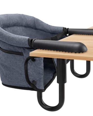 Hook-On Chairs - Portable & Foldable for Babies 6-36 Months, Family & Travel Use with Carry Bag (Grey)