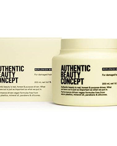 Authentic Beauty Concept Replenish Mask | Replenishing Hair Mask for Damaged Hair | Intense Treatment for Treated Hair | Strengthens Hair Fiber | Vegan & Cruelty-free | Silicone-free | 6.7 fl. oz.