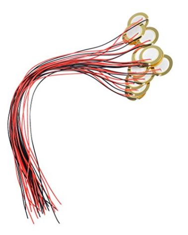 TIMESETL 15pcs Piezo Pickup 27mm Piezo Amplifiers Discs with 13" Leads for Acoustic Guitar Drum