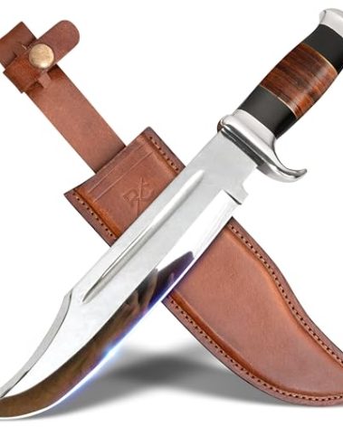 RISING CRAFTS 14" Crocodile Dundee Bowie Knife-Tactical Survival-Hunting Knife for Camping, Outdoor, Bushcraft - Gift for Men