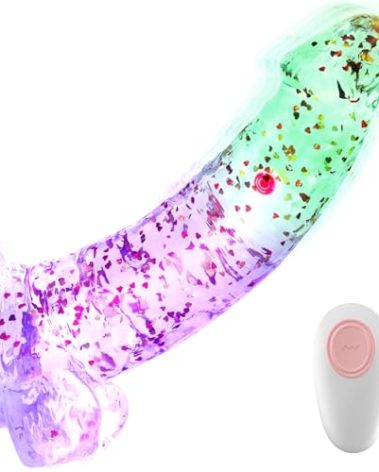 Adult Sex Toys 8.9'' Realistic Dildos - Sex Toys Dildos Vibrator with Suction Cup for Women Sexual Pleasure, Female Sex Toys Clear Dildo with 7 Vibrating Modes, Colorful Anal Dildo for Women Couples