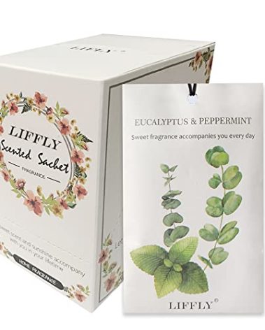 LIFFLY 14 Packs Eucalyptus Peppermint Scented Sachets fit Drawers and Closets
