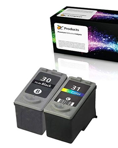 Remanufactured Replacement for Canon PG-30 and CL-31 Ink Cartridge for Canon iP2600 MX310 MX300 MP470 MP210 MP190 MP140 Printers (1 Black 1 Color)