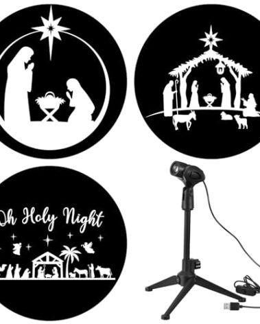 Relaxweex Christmas Nativity Silhouette Scene Projector Lights for Decoration Home Outdoor Holiday Projectors Scene Projector for Indoor Wall Windows Garage Doors Decor