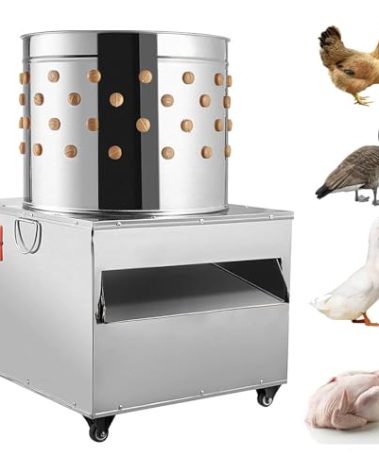 VEVOR Chicken Plucker, 20Inch Barrel Diameter 1500W 275R/min De-Feather Remover Poultry Machine,Heavy Duty Feather Plucking Machine