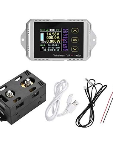 DC Meter Amp Volt,Color LCD Screen Wireless Meter, 2.4G Wireless Data Transmission Technology,for Measure Miscellaneous Meter Parameters (VAT-1300)
