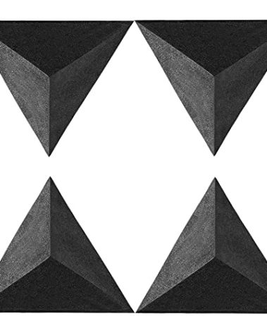 Foroomaco 4 Pack Bass Traps for Ceiling Corner 16.5" Triangle 12" Depth Triangular Pyramid Acoustic Foam Bass Trap Sound Proofing for Home Studio Booth Low to High Frequency Sound Absorption Foam