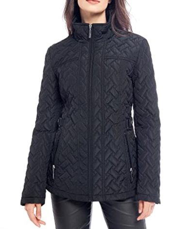 S P Y M Womens Diamond Quilted Jacket Lightweight Padding Coat with Pockets, Regular and Plus Size