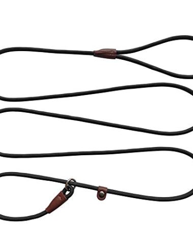 BTINESFUL 7ft Slip Lead Dog Leash, Strong Nylon Rope Leash, 1/4" Dog Training Lead for Small Medium Dogs, 14+ Colors (1/4" * 7 FT, Black)