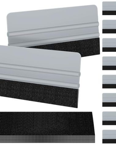 Arayker 10 Pack Vinyl Wrap Squeegee 6 Inch Felt Edge Window Film Tint Decal Applicator Scraper Wallpaper Smoothing Tool with 10 Pcs Black Felt Fabric