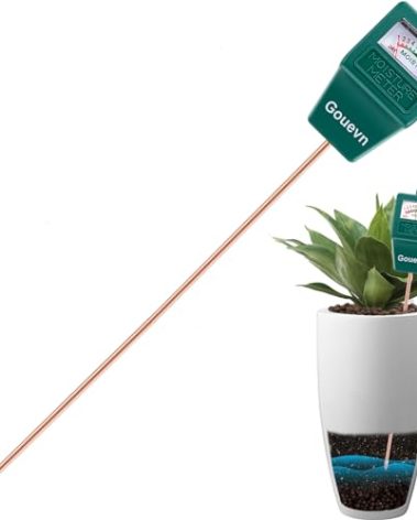 Gouevn Long Probe Soil Moisture Meter for Plants, Plant Moisture Meter for House Plants, Plant Water Meter for Indoor & Outdoor Large Potted Plants, Hygrometer Gardening Gifts - No Battery Needed