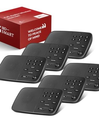 Hosmart Intercoms Wireless for Home UltraSpeak Pro, 2024 Full Duplex Wireless Intercom System for Business, Room to Room Intercom Two Way Real-time Intercom with 1200 Feet Range (6 Packs)