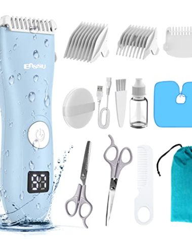 Baby Hair Clippers, Professional Quiet Hair Trimmer for Kids and Toddler, Waterproof & Rechargeable Cordless Hair Cutting Machine for Children, with LCD Display