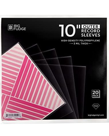 Big Fudge 20 Pack Vinyl Record Outer Sleeves 10" LP | Durable & Wrinkle-Free | Crystal Clear & Made from High-Density Polypropylene | 3 mm Thick | Fits Most Gatefolds and Double LPs