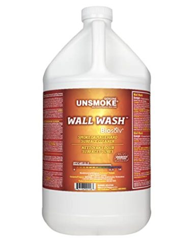 Unsmoke Wall Wash with Biosolv, Multipurpose Degreaser for Walls and Smoke Damage, Hard Surface Cleaner, 1-Gal Bottle
