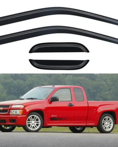Window Visors Rain Guards Shield for 2004-2012 Chevy Colorado/GMC Canyon Extended Cab, Out-Channel Window Vent Wind Deflectors Visors Shades for 04 05 06 07 08 09 10 11 12 Colorado/Canyon