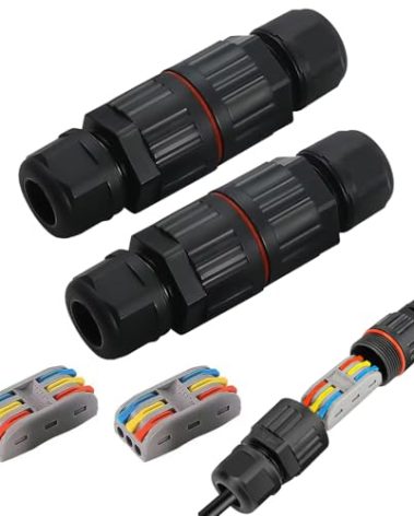 2Pcs-3pin IP68 outdoor waterproof junction box cable connector/quick terminal (waterproof up to 4 meters)