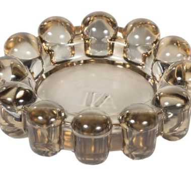 Alice Lane Bubble Candle Dish – Chic Smoky Glass Candle Dish for Home Decor – Decorative Modern Candle Holder for Small Candles & Diffusers