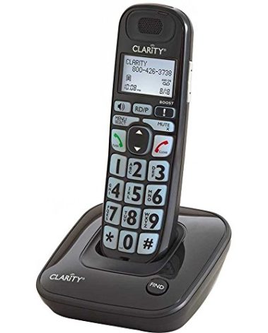 Clarity Dect 6.0 Amplified Low Vision Cordless Phone with CID Display D703,Black