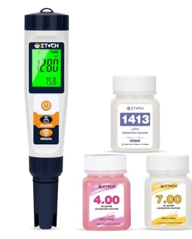 Hydrogen Water Tester pH H2 ORP Meter, Hydroponic pH TDS EC Meter, 6 in 1 pH H2 ORP TDS EC Temp Tester for Drinking Water and Pool, Dissolved Hydrogen Tester for Hydrogen Water Bottle