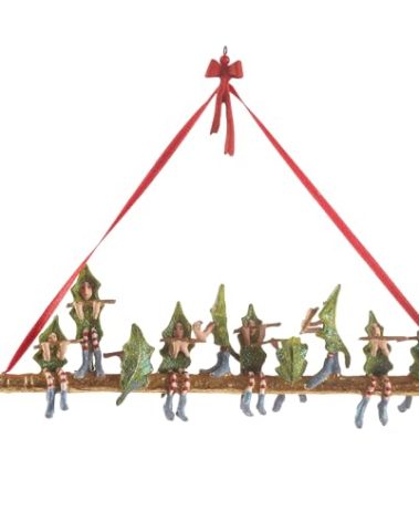 MACKENZIE-CHILDS Patience Brewster 12 Days Christmas Ornament, Decorative Hanging Ornament for Christmas Tree, 10 Pipers Piping