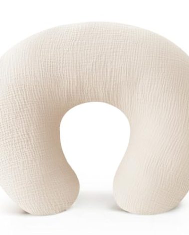 Konssy Muslin Nursing Pillow Covers, 100% Cotton Soft & Adorable Covers for Breastfeeding Pillows, Slipcovers for Newborn Baby Boys & Girls