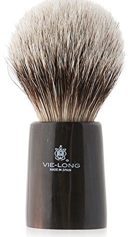 Vie-Long 16920 Silver Tip Badger Shaving Brush, Horn Handle