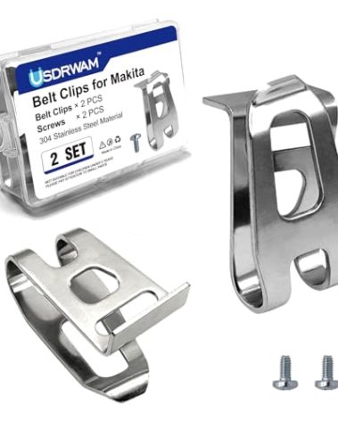 2 Pack Belt Clips for Makita, 304 Stainless Steel Drill Clip Hook Kit with Mounting Screws, Compatible with Makita 251314-2, 346449-3, 324705-1, 346034-2, 346317-0, 324553-8