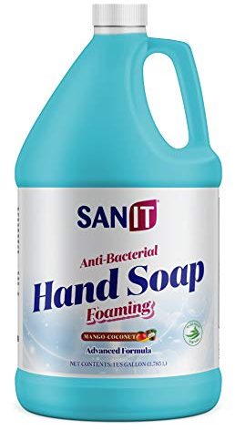 Sanit Antibacterial Foaming Hand Soap Refill - Advanced Formula with Aloe Vera and Moisturizers - All-Natural Moisturizing Hand Wash - Made in USA, Mango Coconut, 1 Gallon