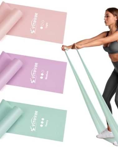 Resistance Bands for Working Out, Exercise Bands, Resistance Band for Physical Therapy, Stretch Bands for Pilates, Rehab, Stretch, Strength Training and Yoga Starter Set