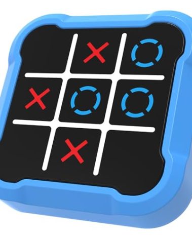 Electronic Tic Tac Toe Game, 4-in-1 Handheld Digital Tic Tac Toe Bolt Game, Portable Travel Learning Toy for Kids & Adults, Educational Memory Games for Ages 3+, Ideal Gift for Boys Girls, Blue