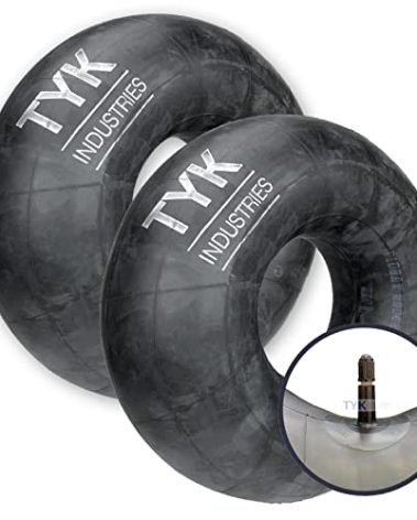 (2 Pack) TYK Industries 8.5L15, 9.5L15 Heavy Duty Inner Tubes for Farm Tractor Implement Tires with TR13 Short Rubber Valve Stems.