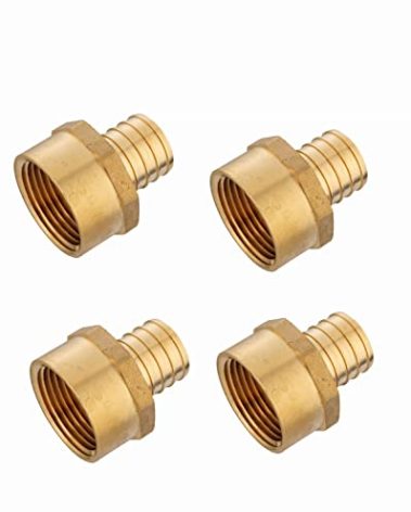 (Pack of 4) EFIELD Pex 3/4" x 3/4" Female NPT Thread Adapter Brass Crimp Fittings, ASTM F1807,(PEX1807043-4PCS)