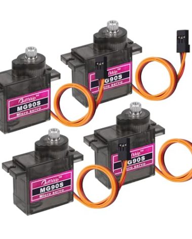 Beffkkip 4PCS MG90S 9g Micro Servo Motor Metal Gear for RC Robot Car Plane Helicopter Mini Servos for Arduino Project